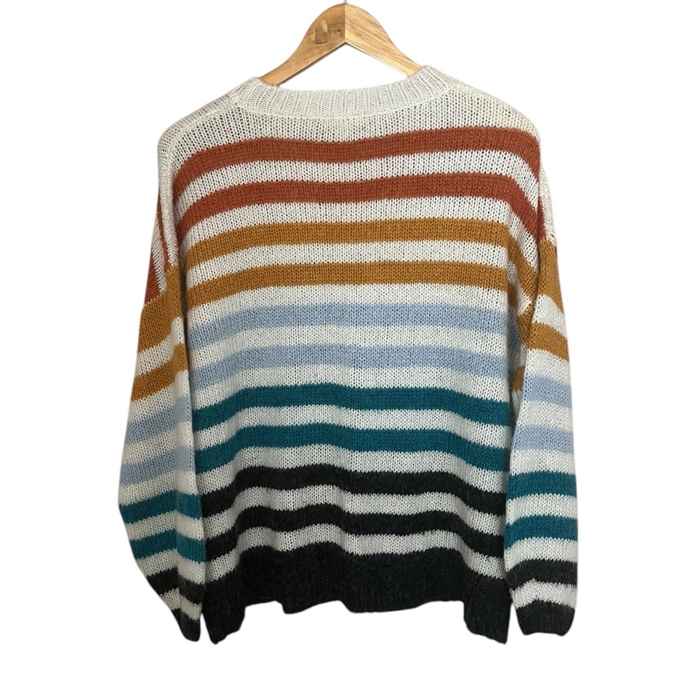 Entro•Multi Color Stripe Crew Neck Sweater - Picture 3 of 6